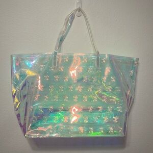 The Rustic Shoebox Holographic Monogram Tote Bag Durable Scratch-Resistant NWT